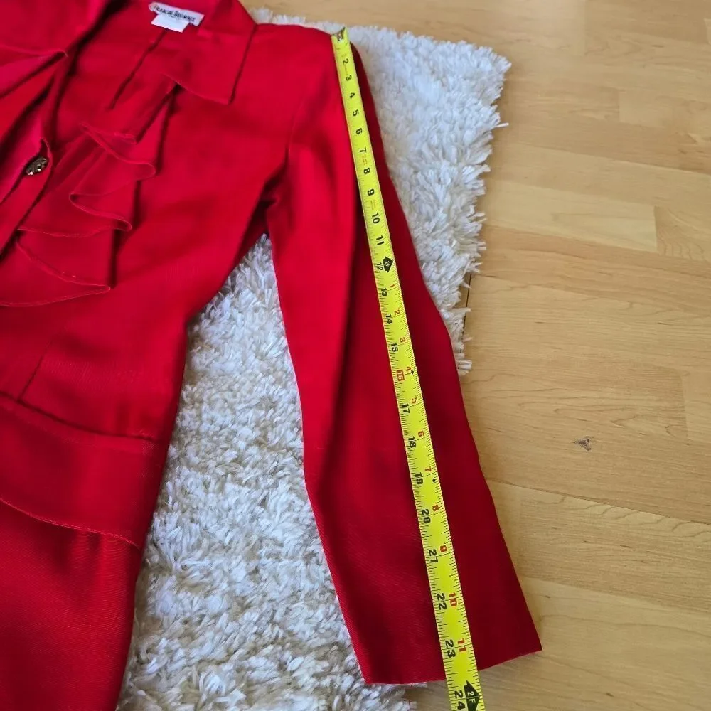 FRANCINE BROWER Women's Brazer Skirt Set Red‎ size 6 Vintage